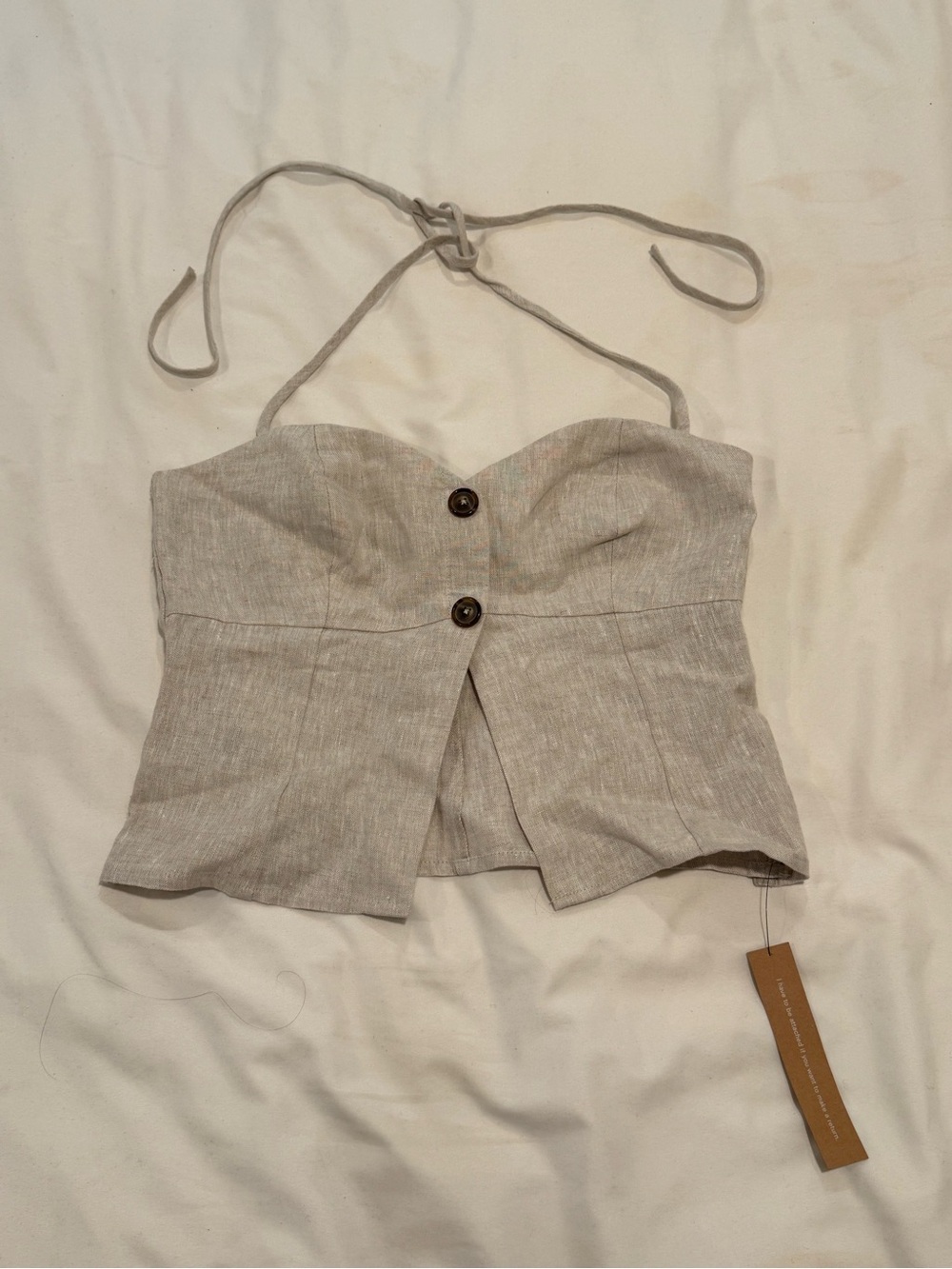 Reformation Light Taupe Halter Bustier Camisole